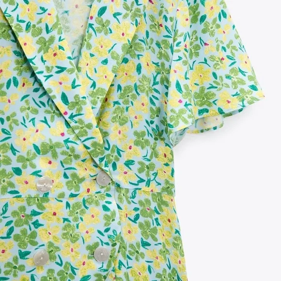 Zara floral print jumpsuit / dress - Picture 2 of 5